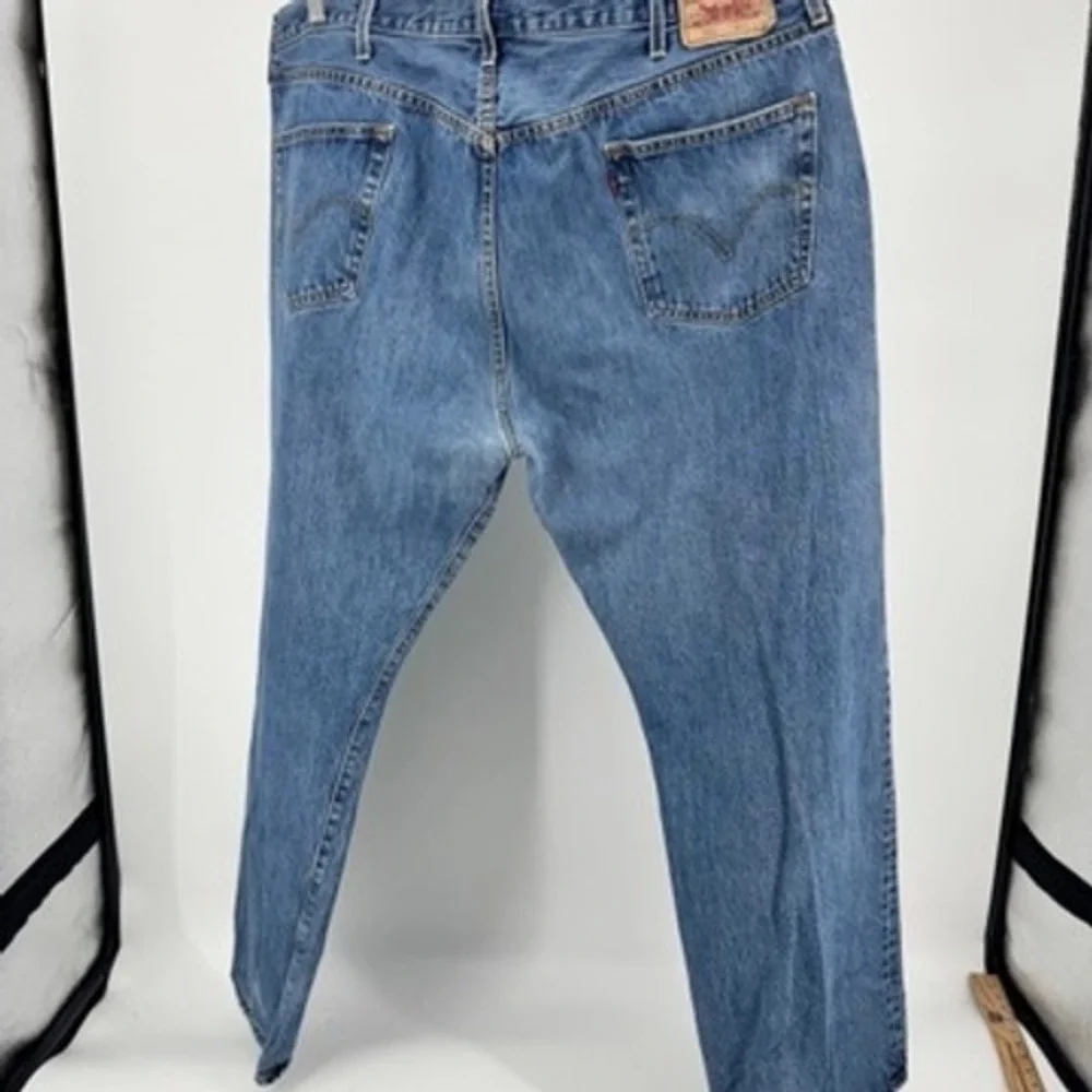 Levi's 501 Original‎ Fit Jeans Mens 46x32 Blue Button Fly Straight Leg Denim